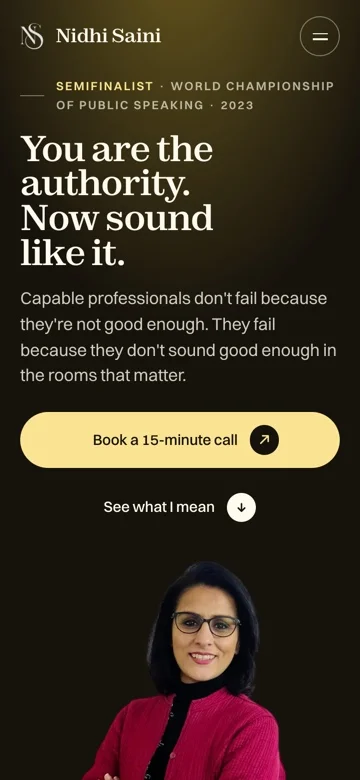 The rebuilt homepage on a phone