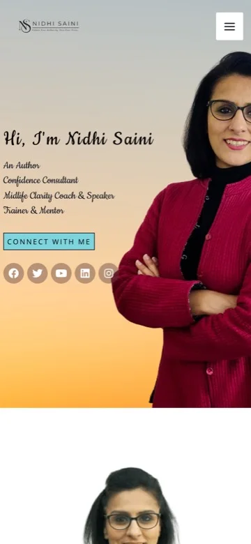 The previous homepage on a phone.